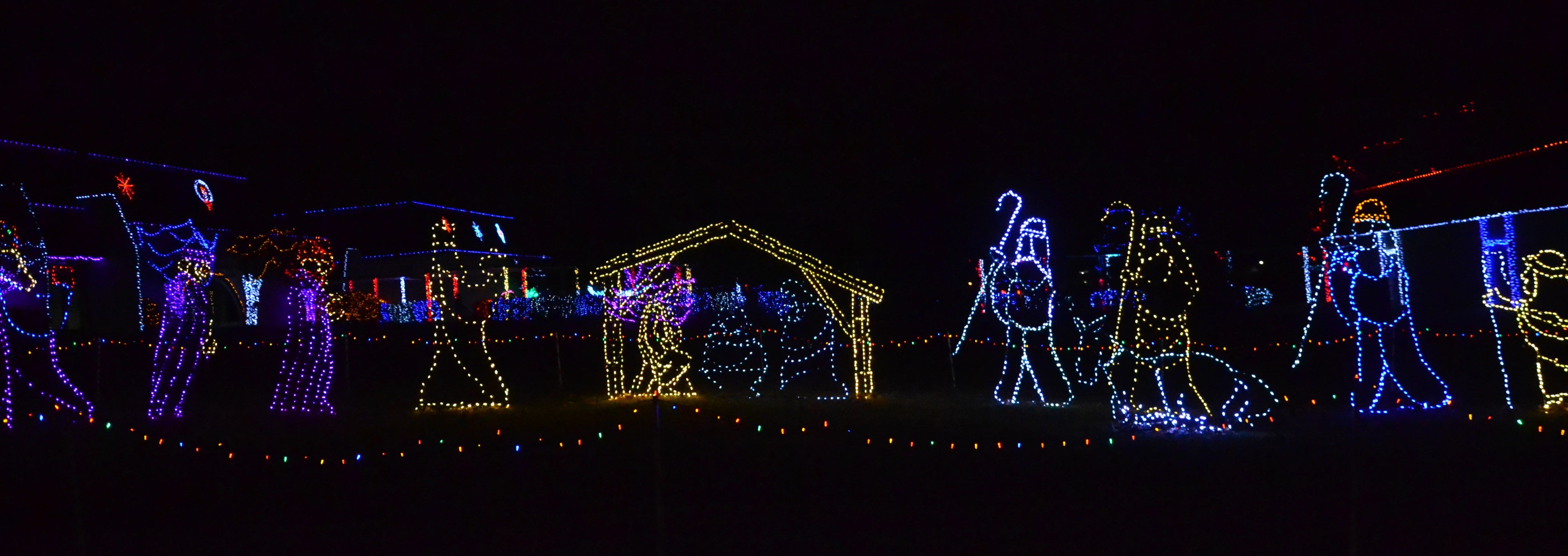 Christmas lights in Oklahoma. Lights take up two or three city blocks