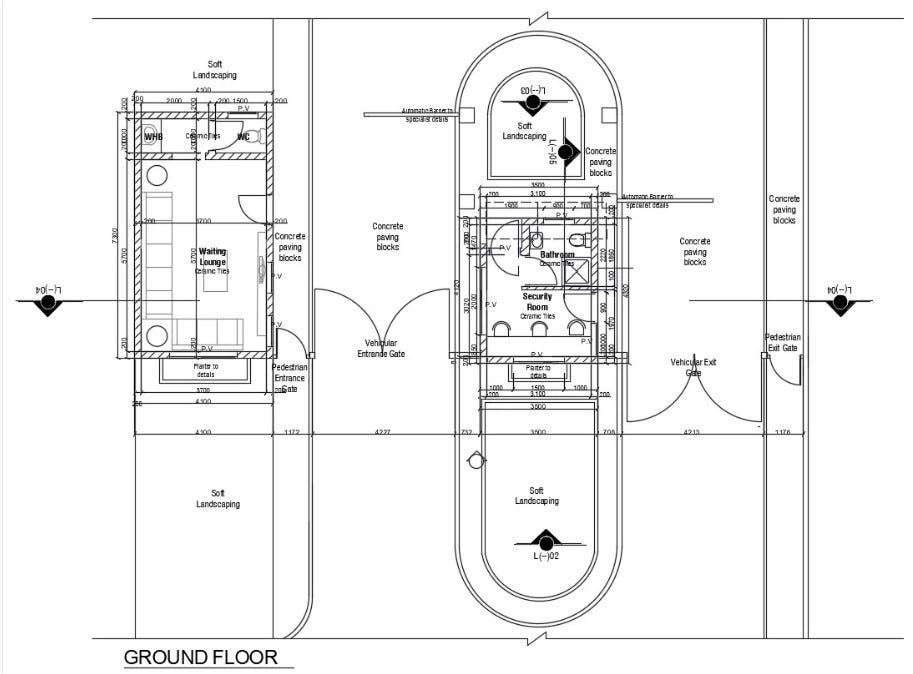 Waiting Lounge And Security Room Cad Drawing Krishna Makwana