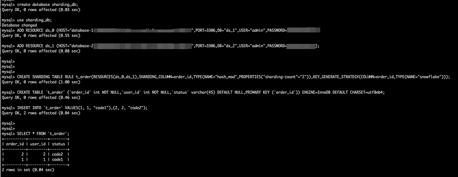 username and password of the ShardingSphere-Proxy cluster.