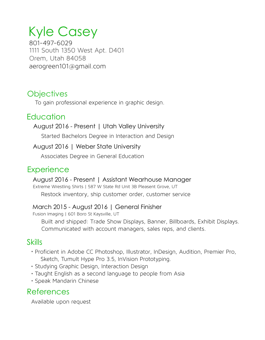 Contact Information Kyle Casey Medium