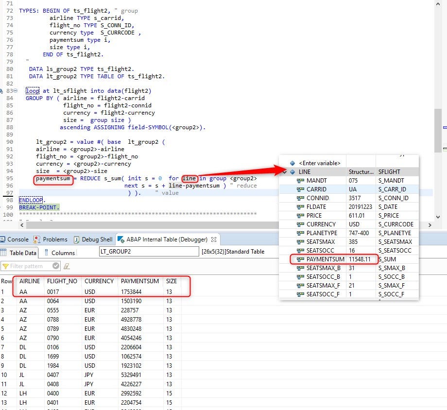 Process an internal table by using group by (ABAP 740) | by Ebrahim Hatem |  Medium