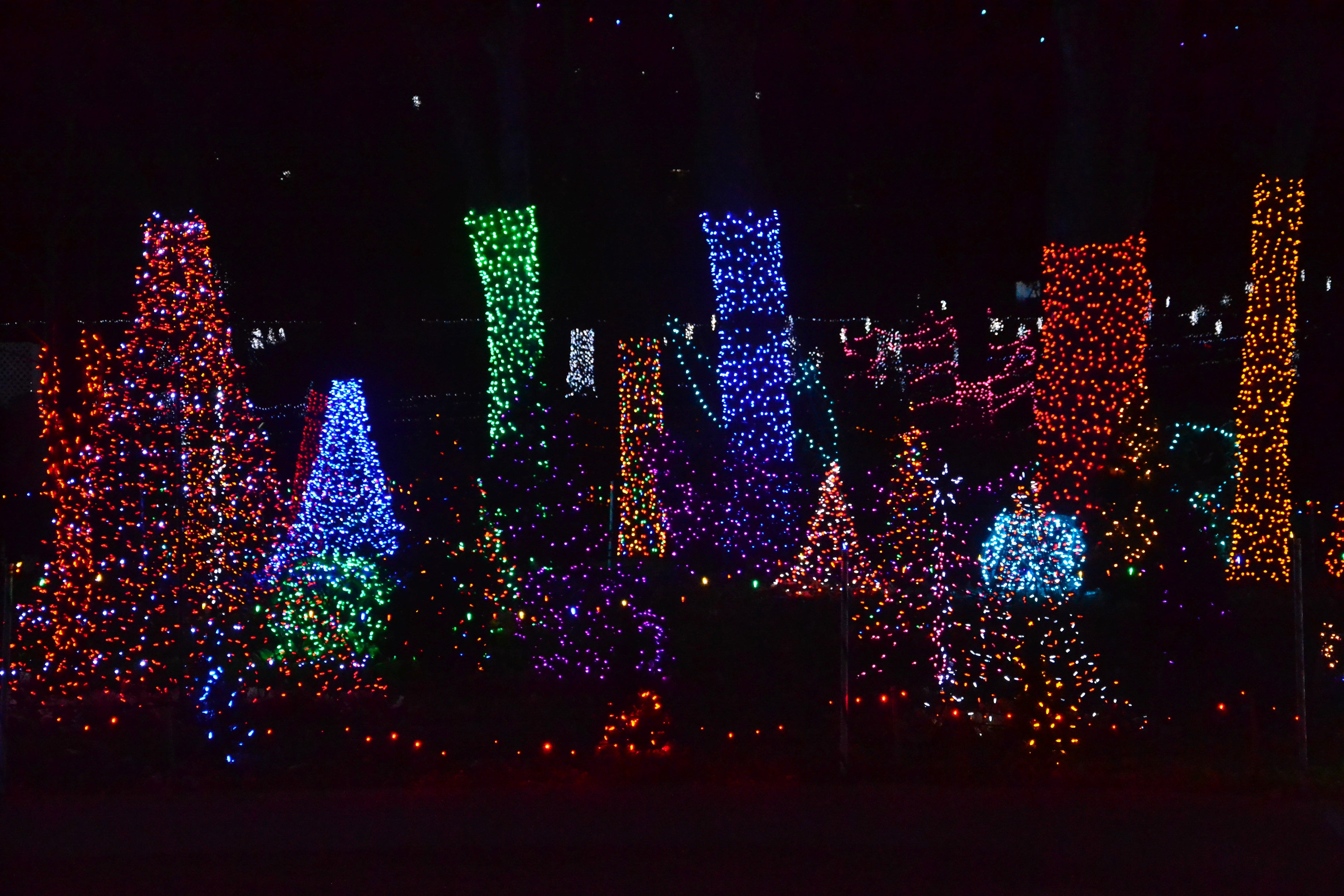 Christmas lights in Oklahoma. Lights take up two or three city blocks
