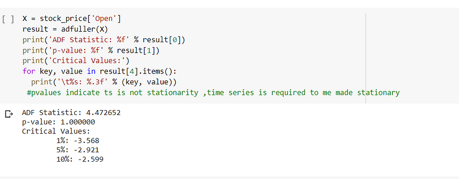 Stationarity test