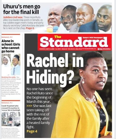 Hoax This Front Page Of The Standard Newspaper Is Fake By Pesacheck Pesacheck