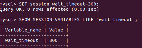 timeout mysql variable