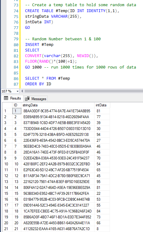 SQL Server — How to Create a Table of Random Data | by Mike K | Version 1 |  Medium