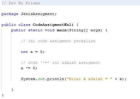 Jenis-Jenis Operator Assignment Java Language | by Krisma Success | Medium