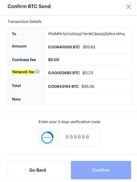 fee coinbase bitcoin