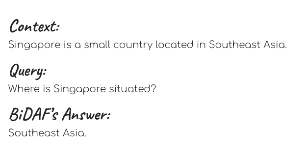 Example of Context, Query and Answer