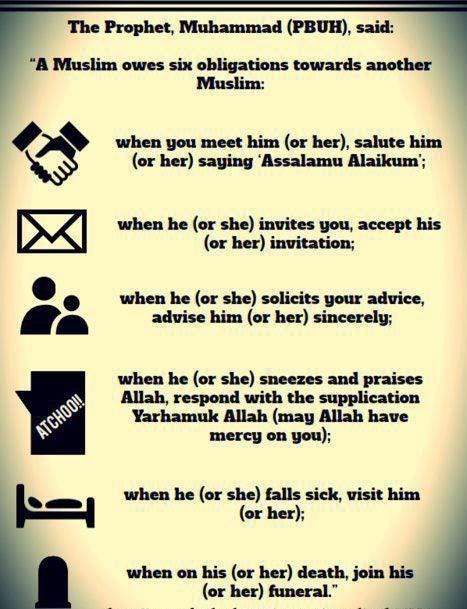 The Six Rights of a Muslim upon another Muslim in Islam | by Quran ...