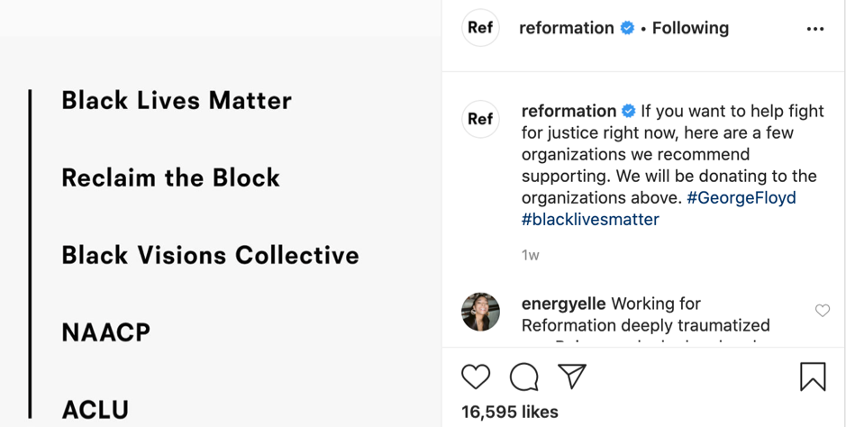 reformation clothing instagram