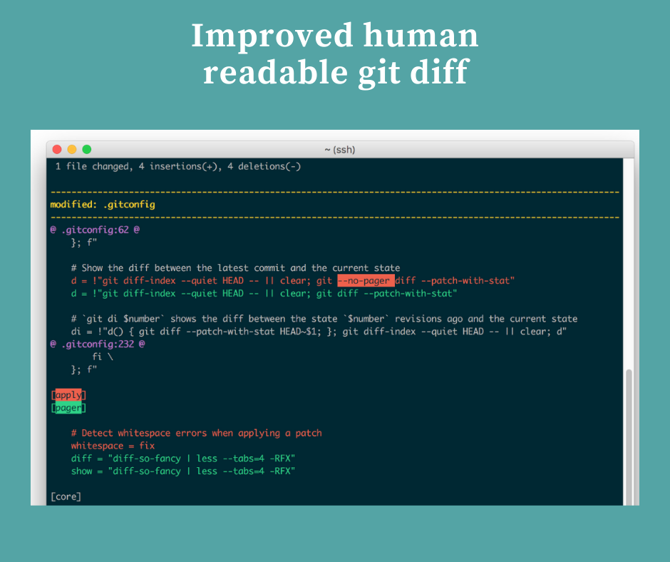 How to customize git diff to spot changes faster