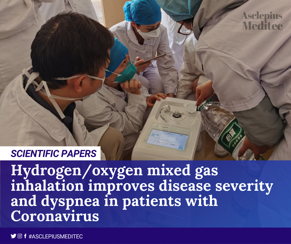 Hydrogen/oxygen mixed gas inhalation improves disease severity and
