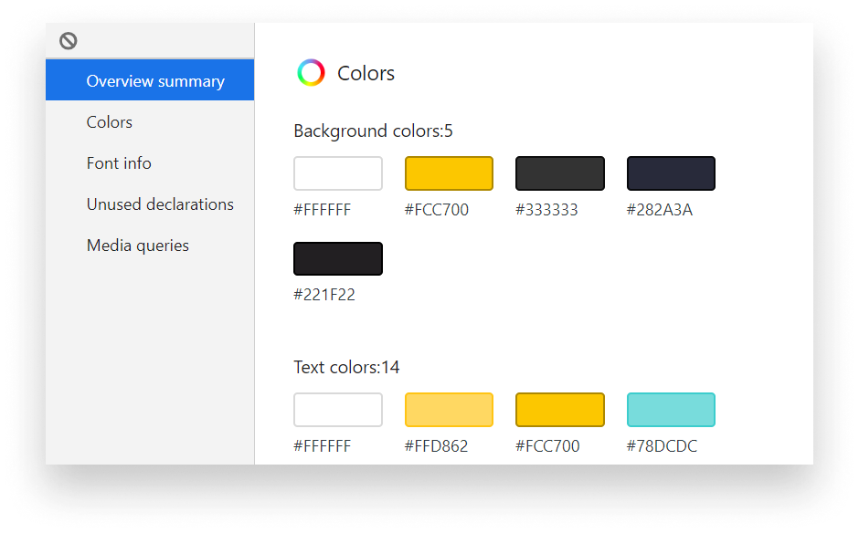 The CSS Overview panel in DevTools