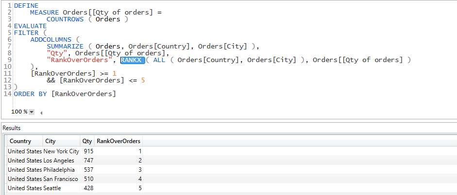 SQL Top function and RANKX function for DAX Studio | by Krzysztof Nowak |  Medium