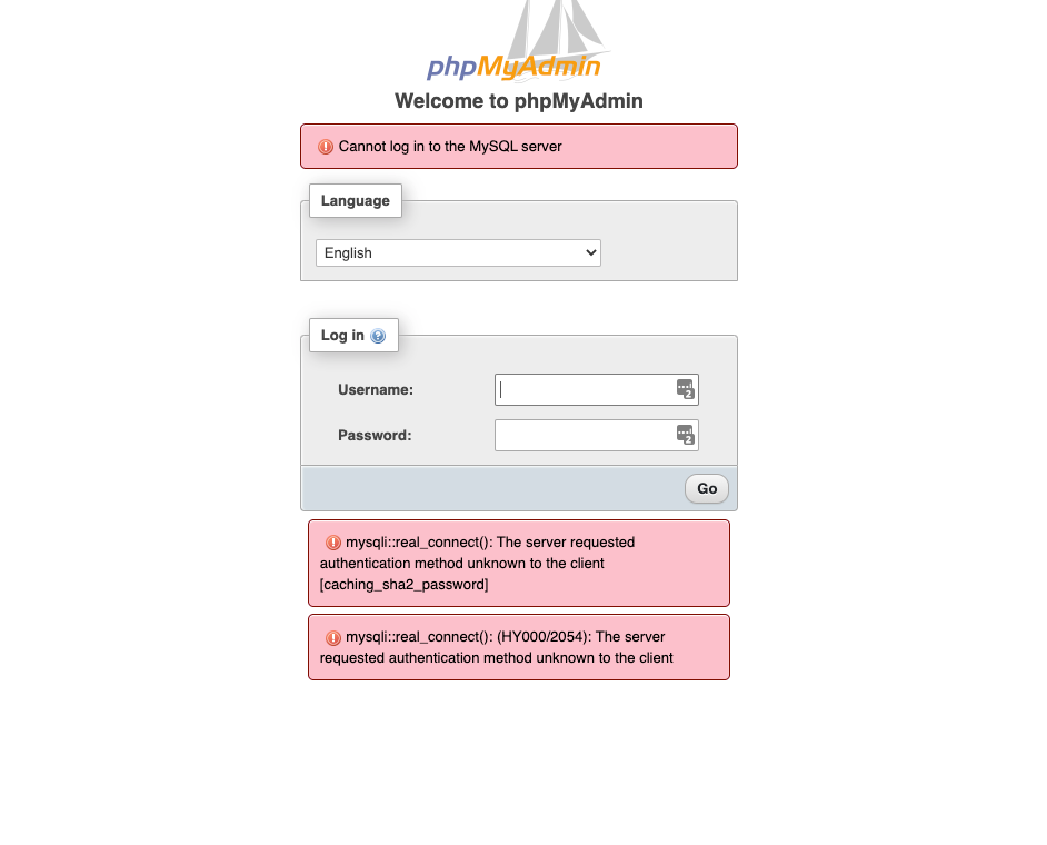 Fix PHPMyAdmin Error: requested authentication method unknown to the client  [caching_sha2_password] - Kelvin Murumba - Medium