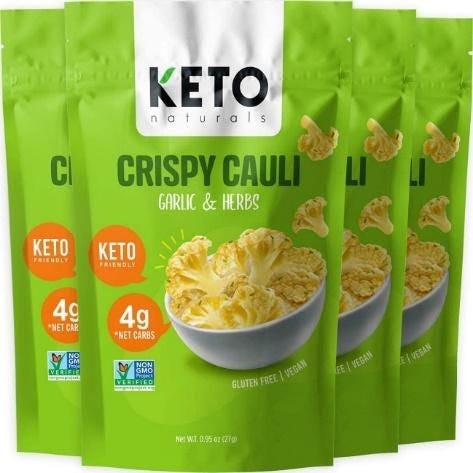 best keto snacks Garlic and Herb Flavored Crispy Cauli can go anywhere