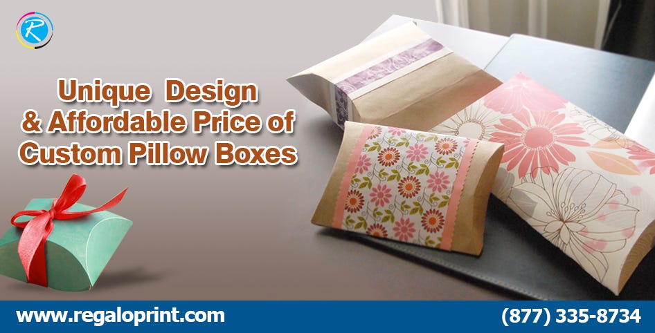 Unique Shape Design Affordable Price Of Customized Pillow Boxes