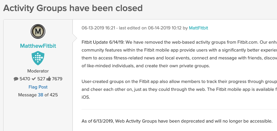 Fitbit Turns Off Web Community Features; Disgruntled Users Migrate to  Count.It | by Oliver Ryan | countit