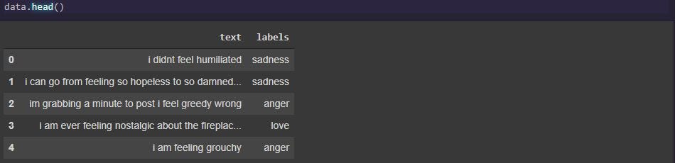 emotion classification data head