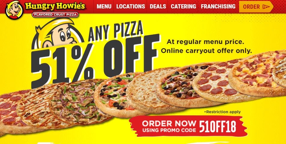 Hungry Howies Coupons 50 Off Pizaa 5 10 15 Combos Deals Aug 2018 By Promo Code Medium