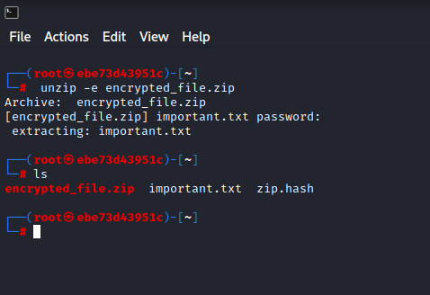 Cracking Password Protected zip files using john the ripper