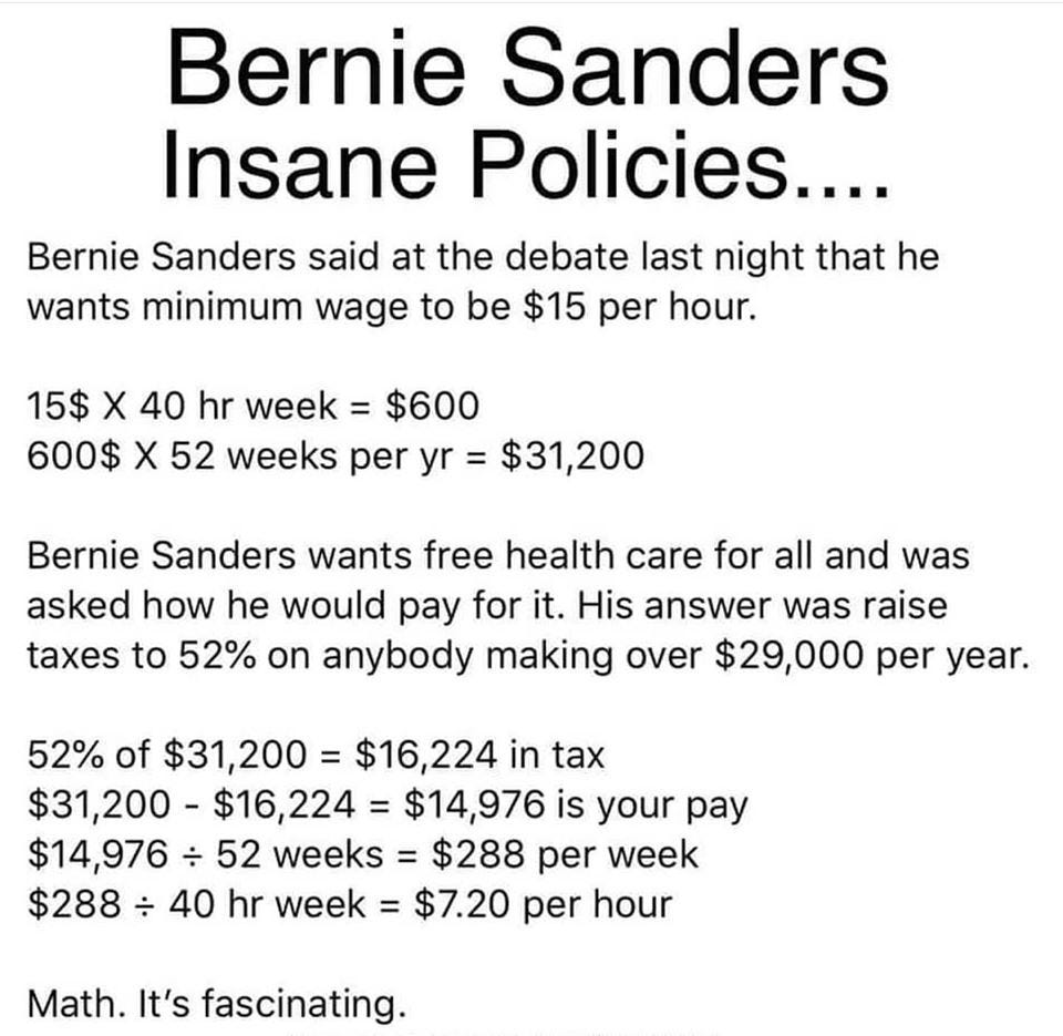Fake News Bernie Sanders Proposes 52 Tax On Incomes Over 29 000 By Kbanks Medium