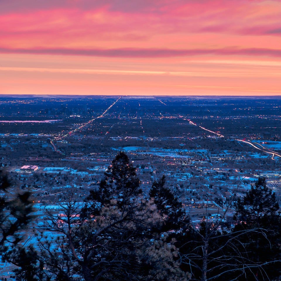 lookout mountain colorado at night
