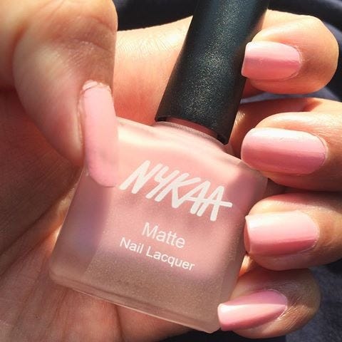 light pink matte nail polish