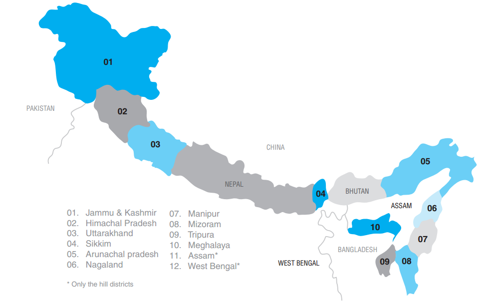 Himalayan States In India Map The Indian Himalayan Region: A Lesser-Known Migration Story | By India  Migration Now | Medium