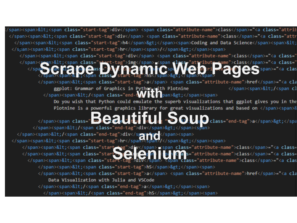 How to Scrape Dynamic Web pages with Selenium and Beautiful Soup