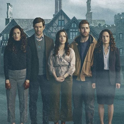 The 5 children all grown-up in “The Haunting of Hill House”.