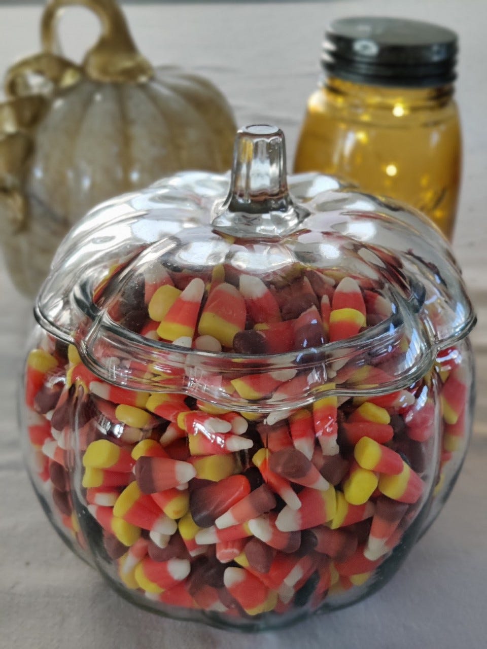 guessing candy corn in a jar