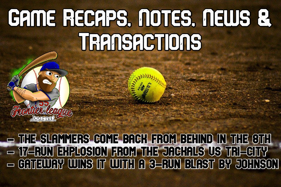 Frontier League Game Recaps, Notes, News & Transactions — June 5, 2021