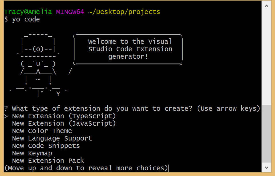 Problems making my first VSCode Extension using Git Bash | by Tracy ...