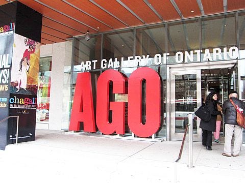 Entrance to the Art Gallery of Ontario, closed during the pandemic