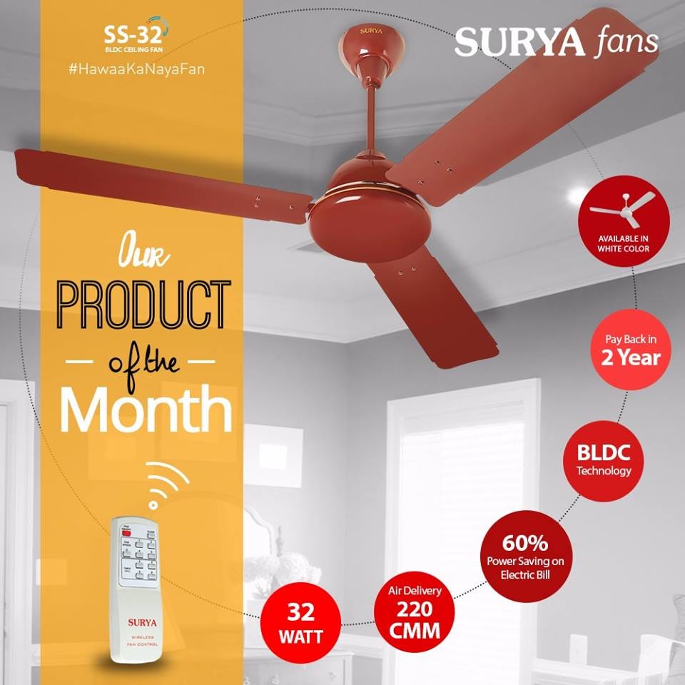 Surya Bldc Fan Ss 32 Energy Saving Ceiling Fans Pradeep