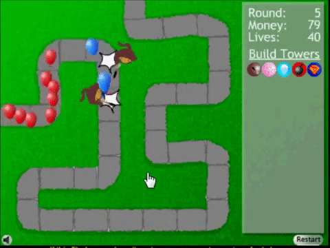 Bloons Tower Defense flash game