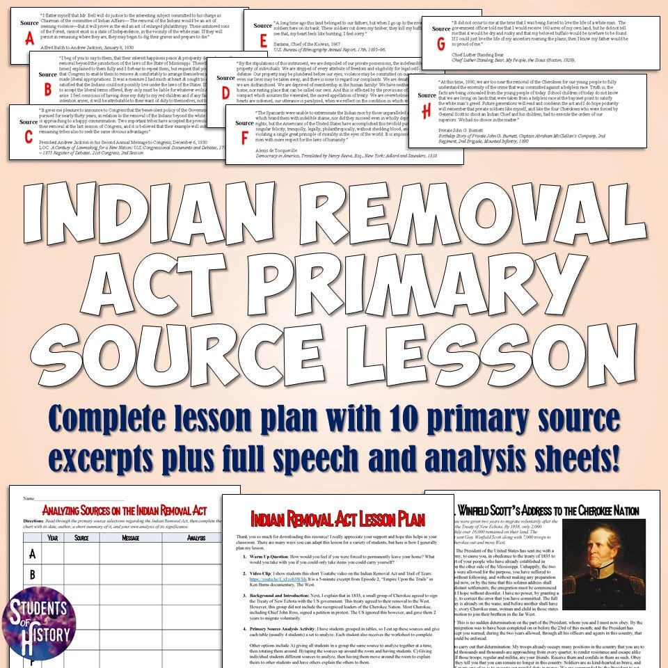 Indian Removal Act Trail Of Tears Lesson By Students Of History Medium