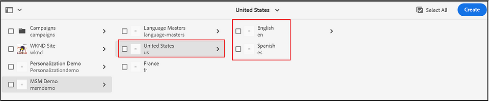 Website Structure in AEM — Multi-Site Manager(MSM)