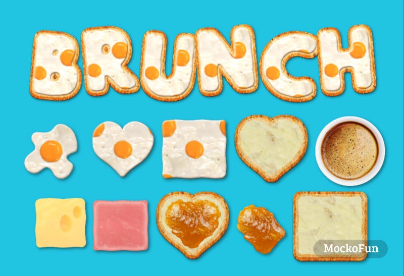 Breakfast food font