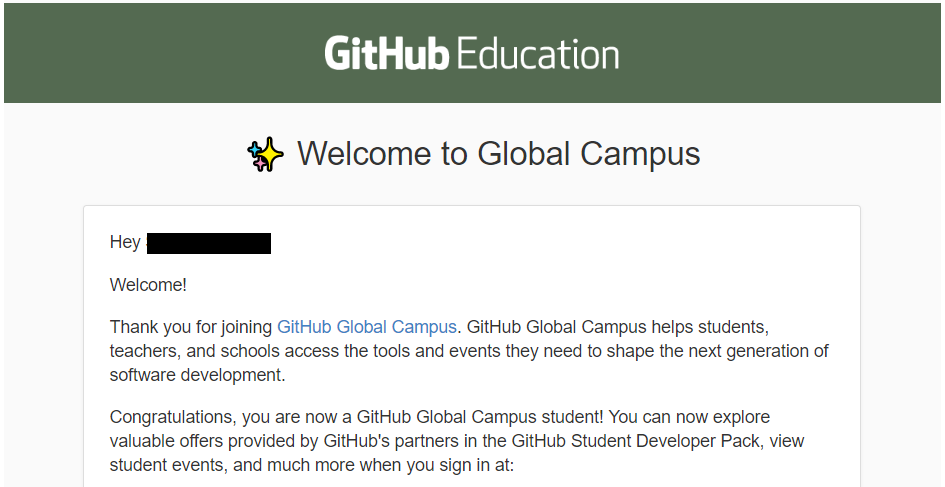 Confirmation email by GitHub