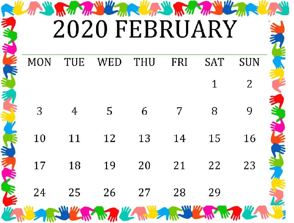Cute February 2020 Calendar Freelatest Calendar Medium