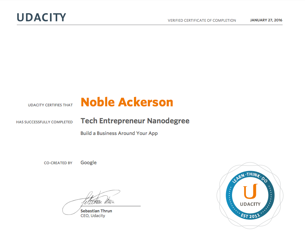 17++ Udacity tech entrepreneur nanodegree info