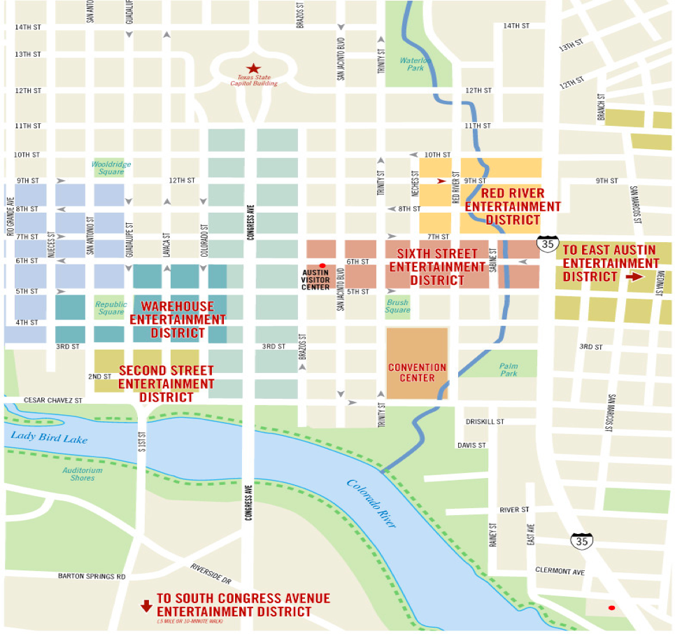 6Th Street Austin Map - Draw A Topographic Map