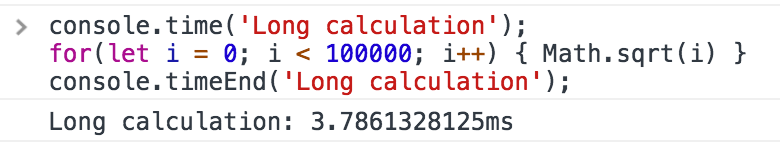 Measuring time with the console