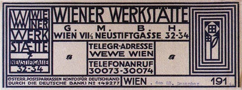 Wiener Werkstätte letterhead, 1914