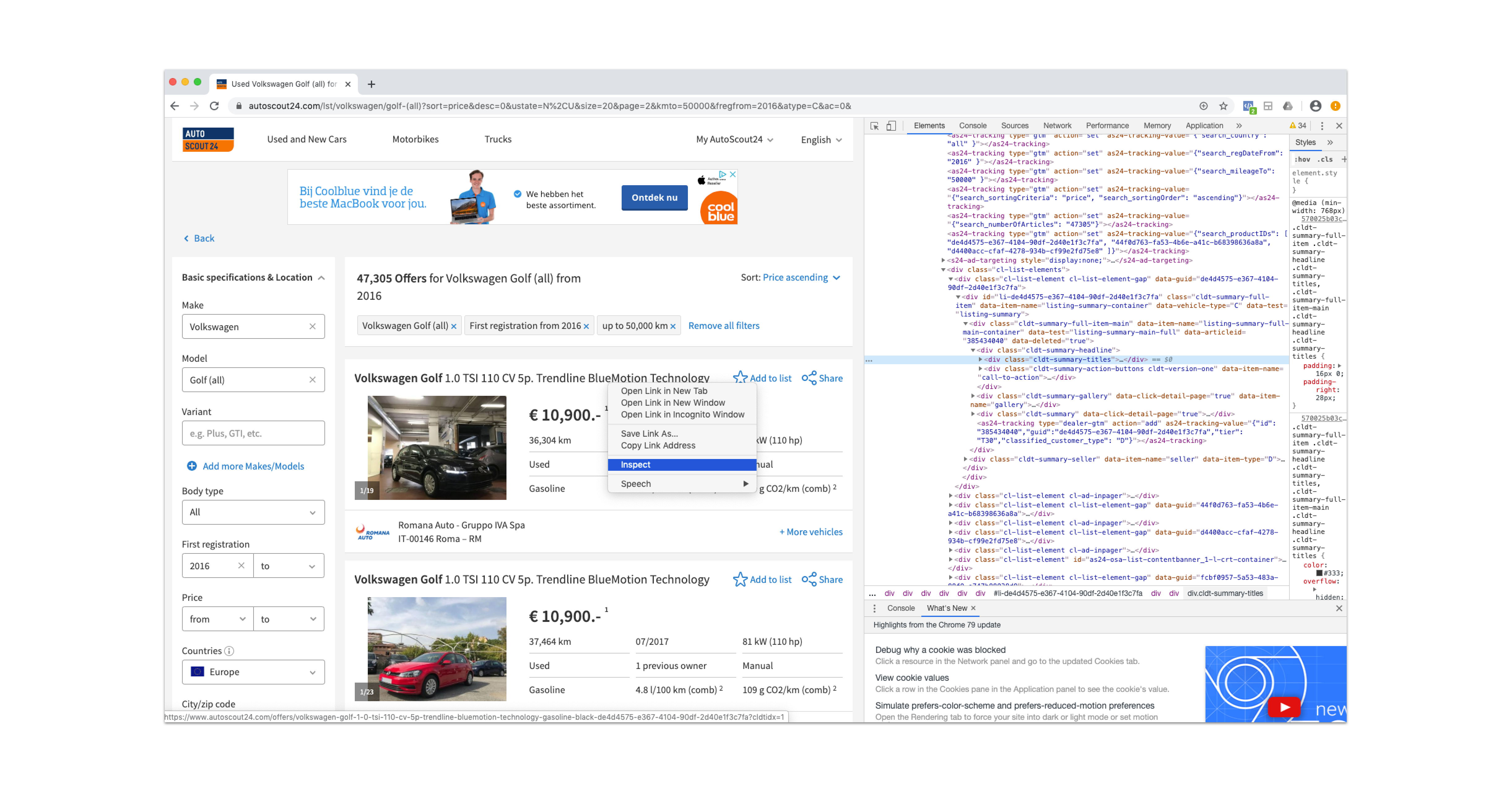 Using selenium to web scrape