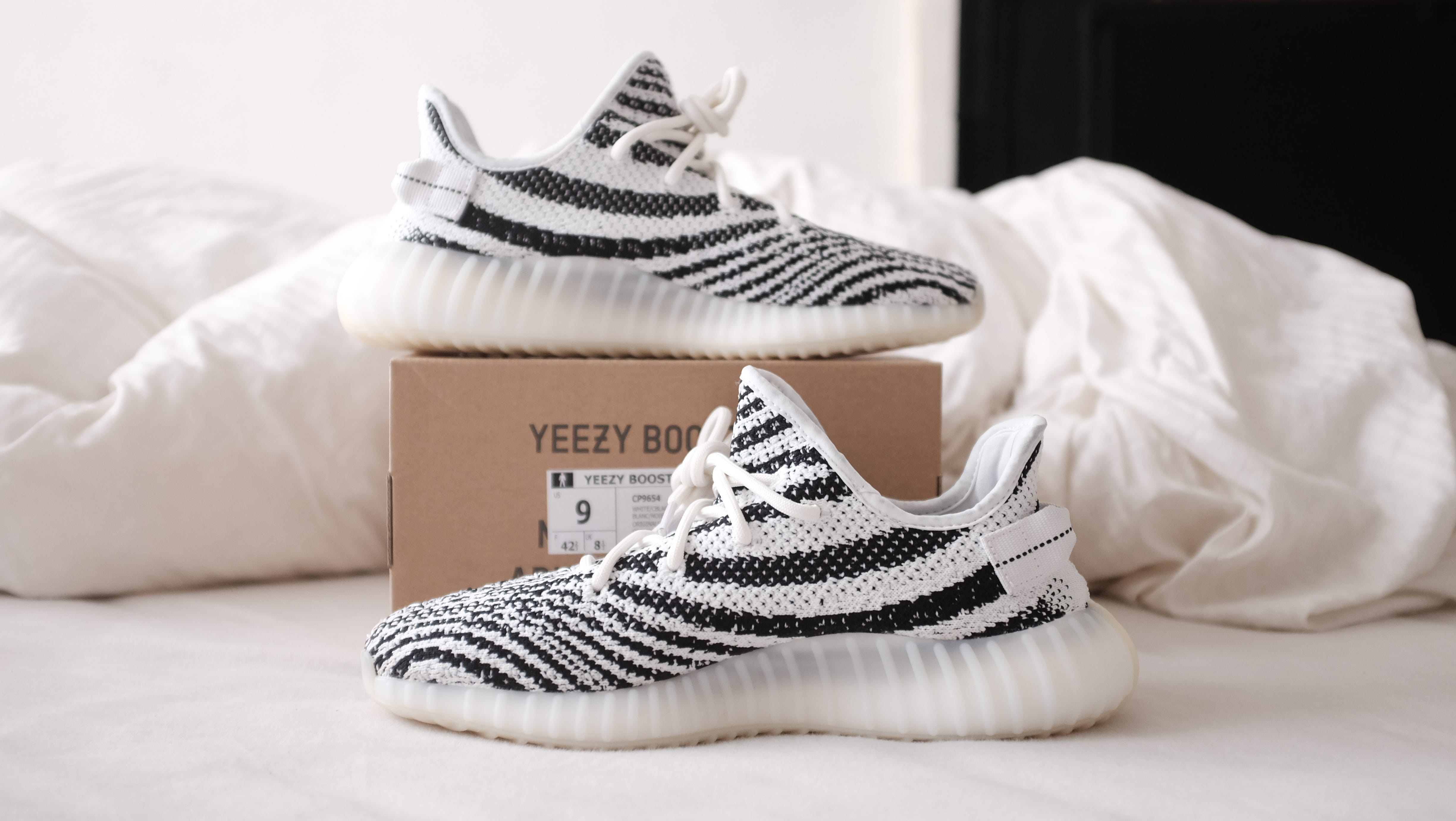 yeezy zebra left shoe