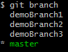 Screenshot of Git command to list all branches in the repository